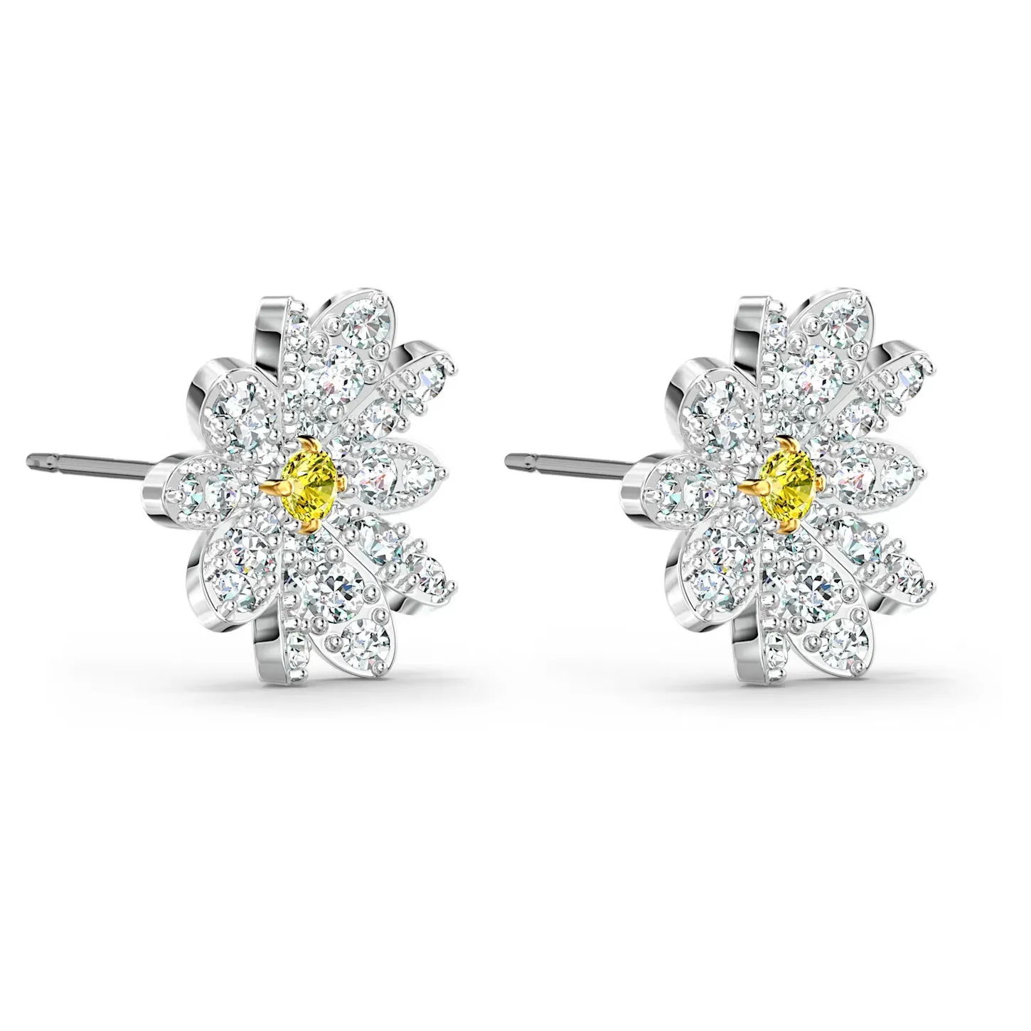 Swarovski Eternal Flower Earrings FLOWER STUDS, Yellow, Mixed metal- 5518145