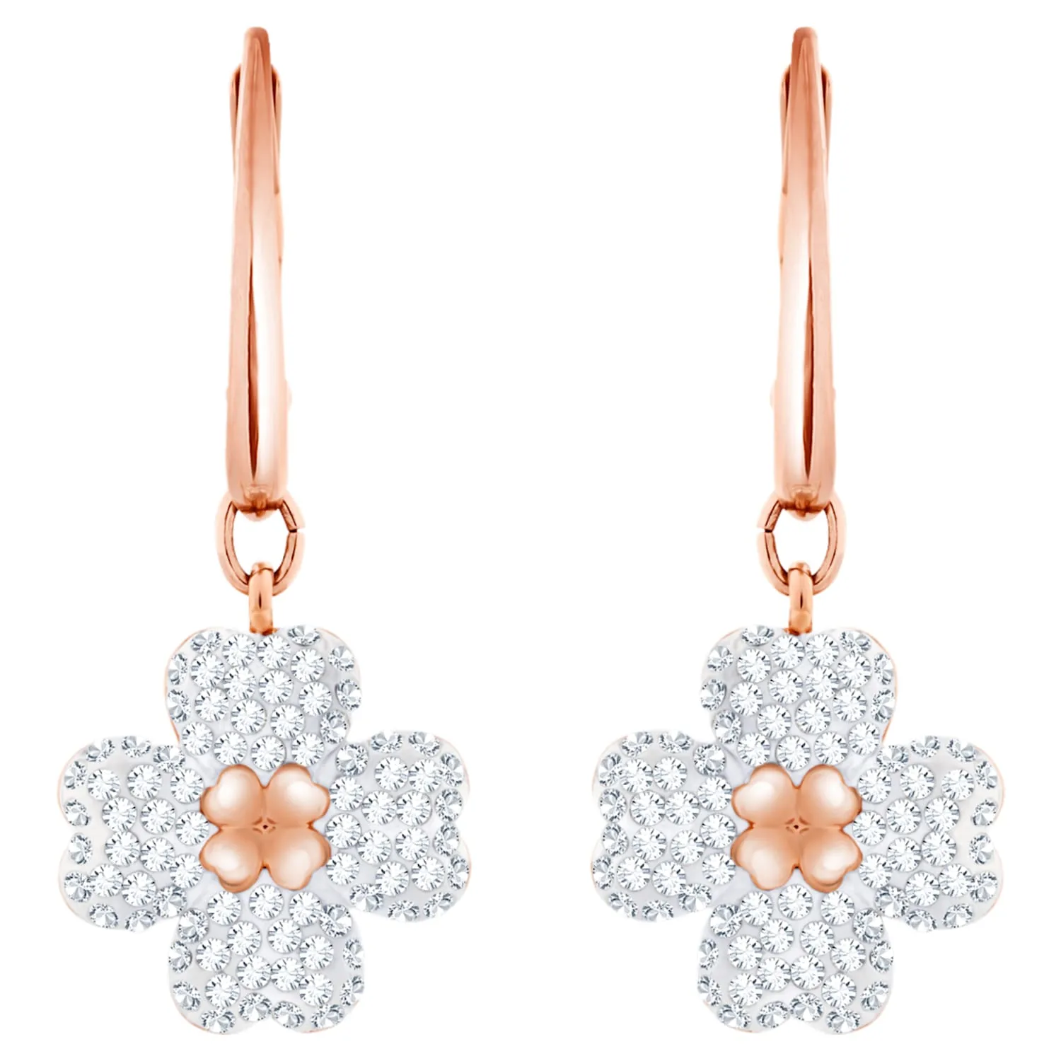 Swarovski LATISHA Pierced Earrings, White, Rose-gold -5627353