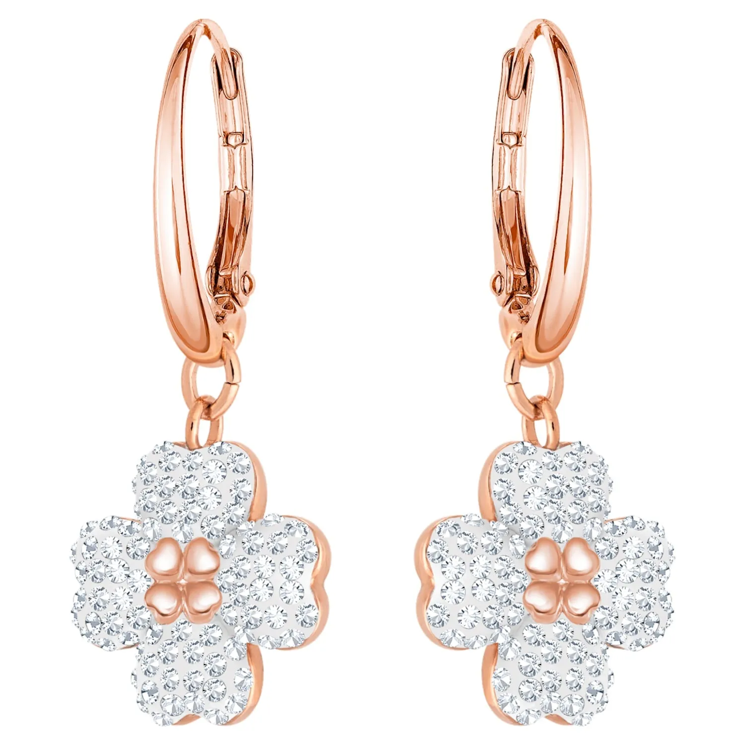 Swarovski LATISHA Pierced Earrings, White, Rose-gold -5627353