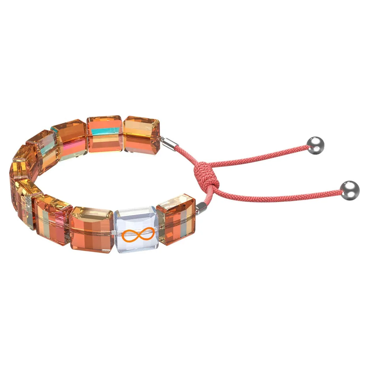 Swarovski Letra Bracelet INFINITY, Orange, Rhodium Plated - 5615002