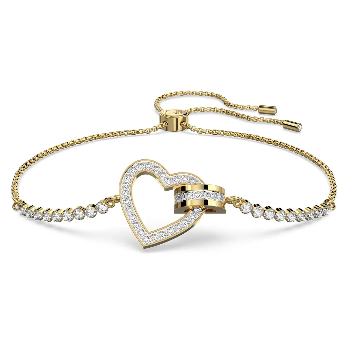 Swarovski Lovely Bracelet Heart, White, Gold-tone - 5636964