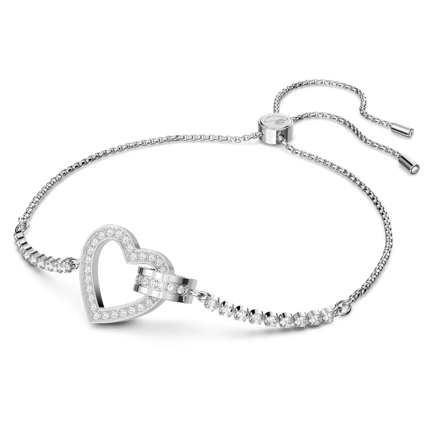 Swarovski Lovely Bracelet Heart, White, Rhodium plated- 5636447