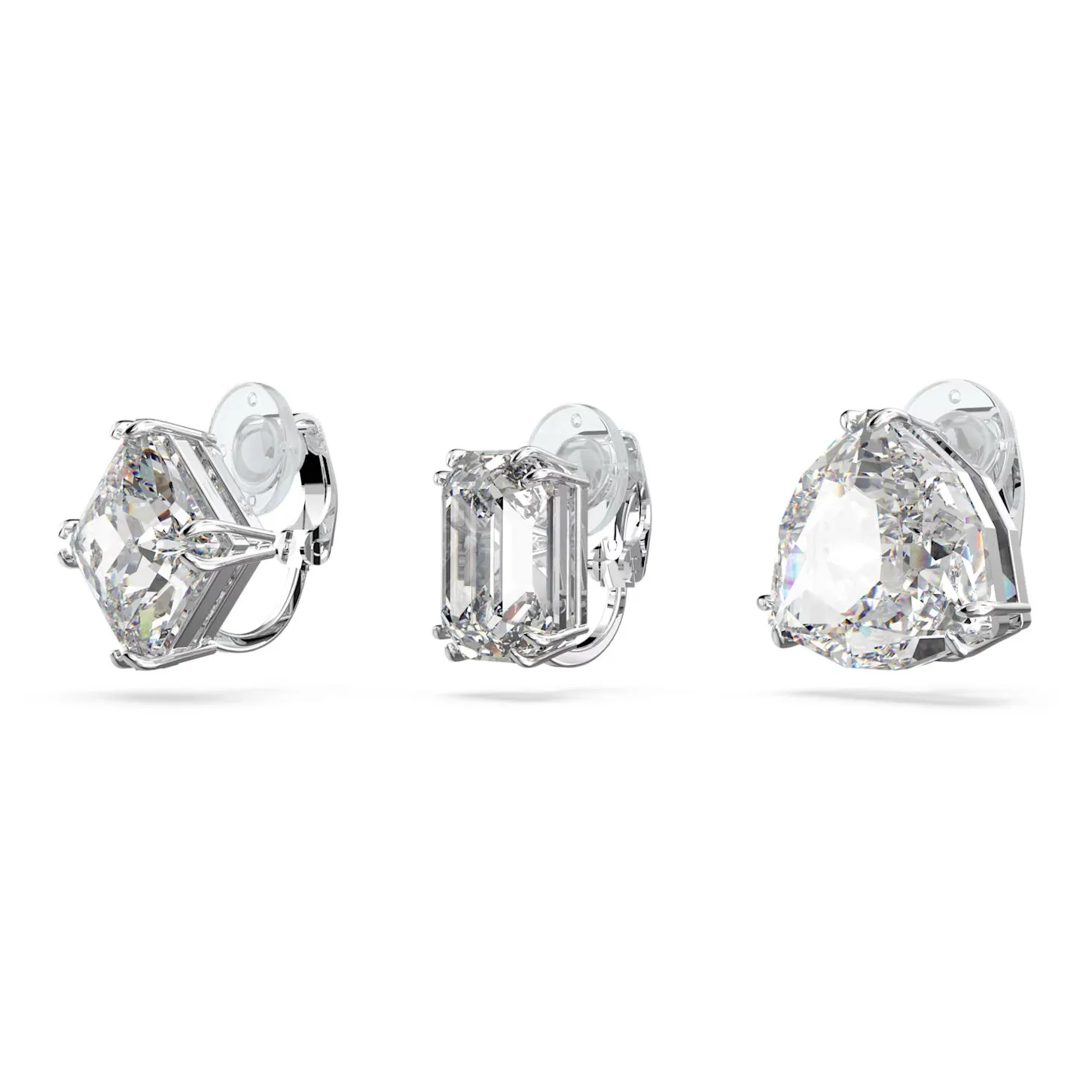 Swarovski Millenia Clip Earring Set (3), Asymmetrical design, White, Rhodium plated -5602413