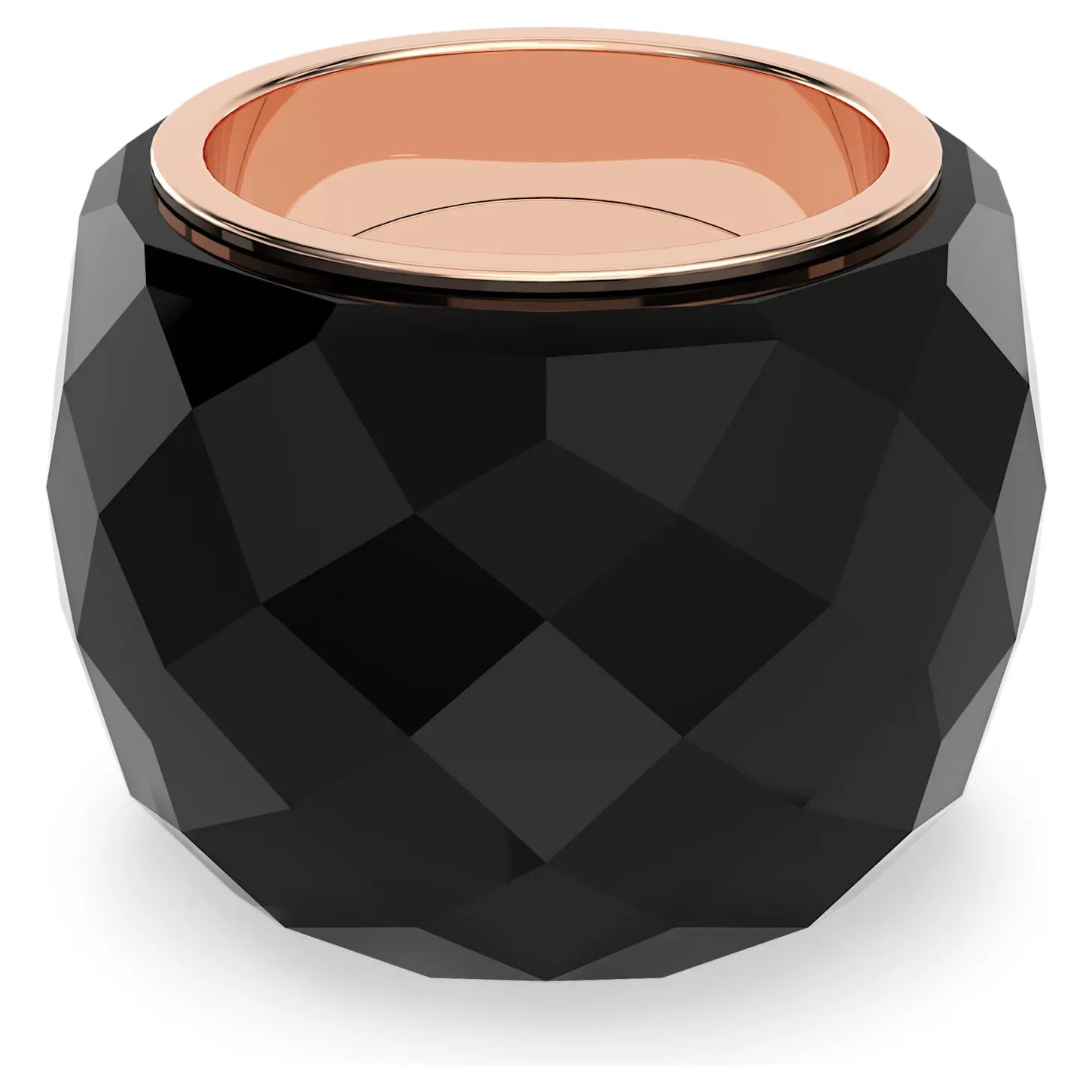 Swarovski Nirvana ring Black, Rose gold-tone finish, Medium/55/7 -5410336