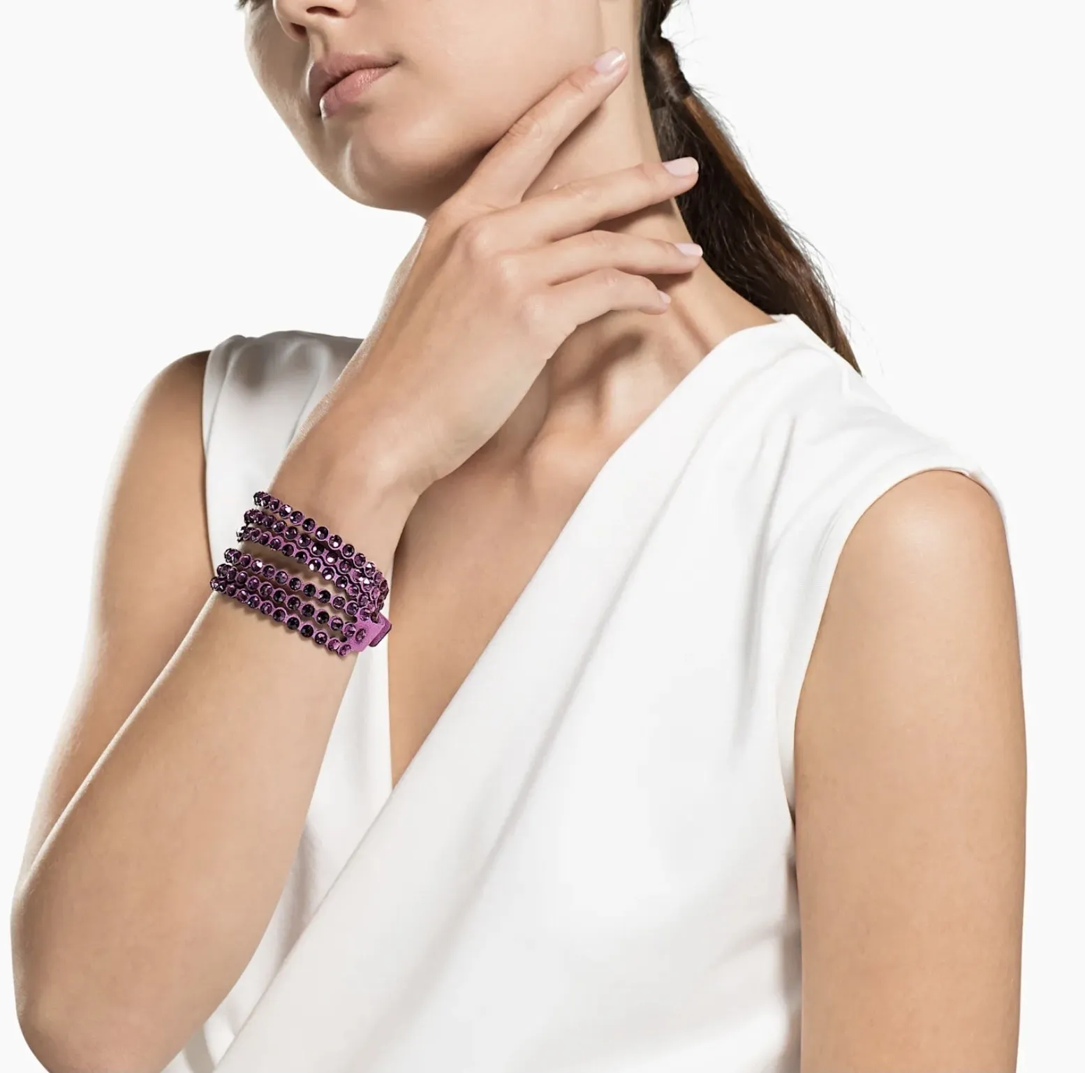 Swarovski Power Collection Slake Bracelet, Adjustable, Purple -5511699