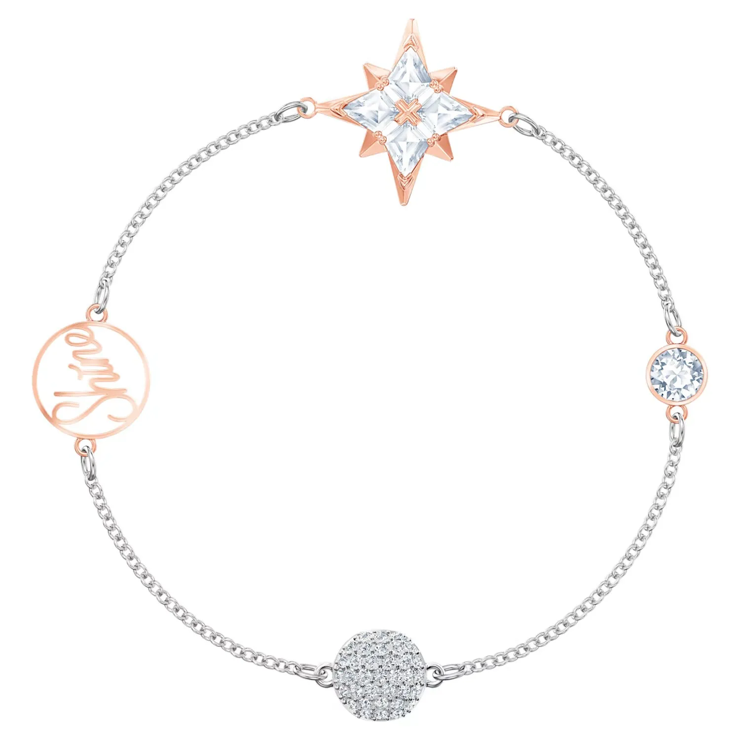 SWAROVSKI Remix Star Bracelet, White, Rose Gold Tone, L -5511092