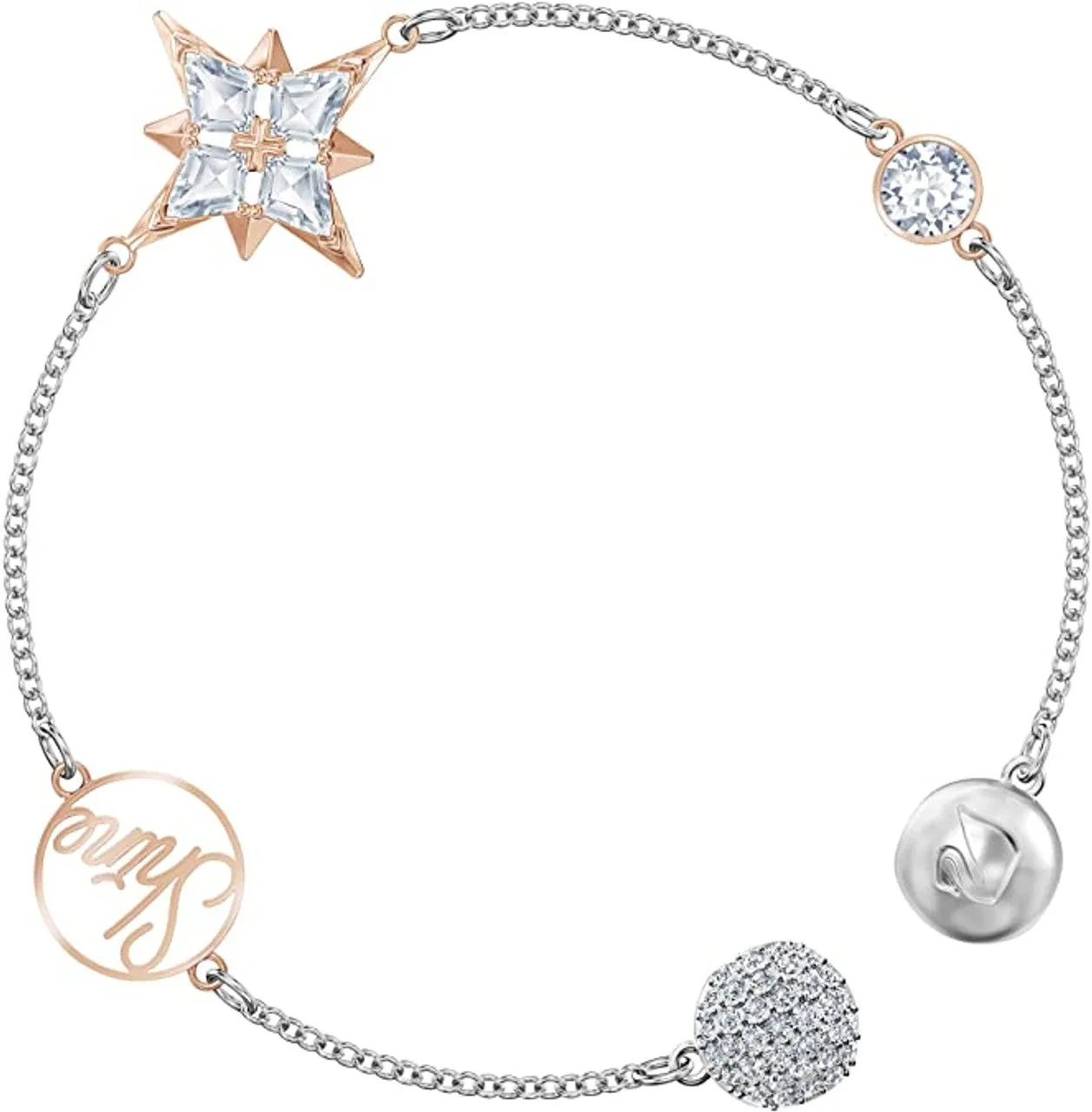 SWAROVSKI Remix Star Bracelet, White, Rose Gold Tone, L -5511092