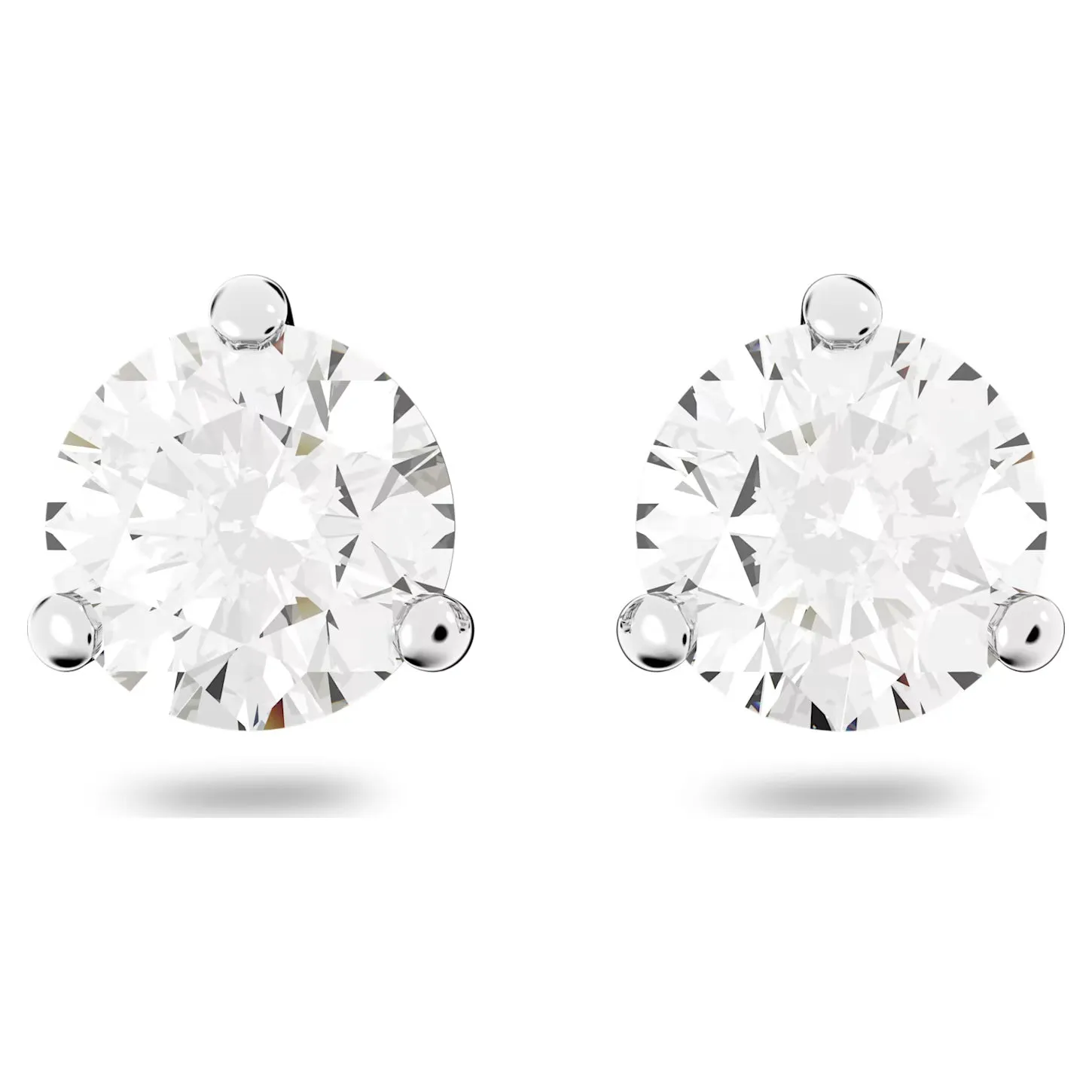 Swarovski Solitaire stud earrings Round cut, White, Rhodium plated -1800046