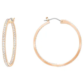 Swarovski Sommerset hoop earrings White, Rose gold-tone plated -5528459