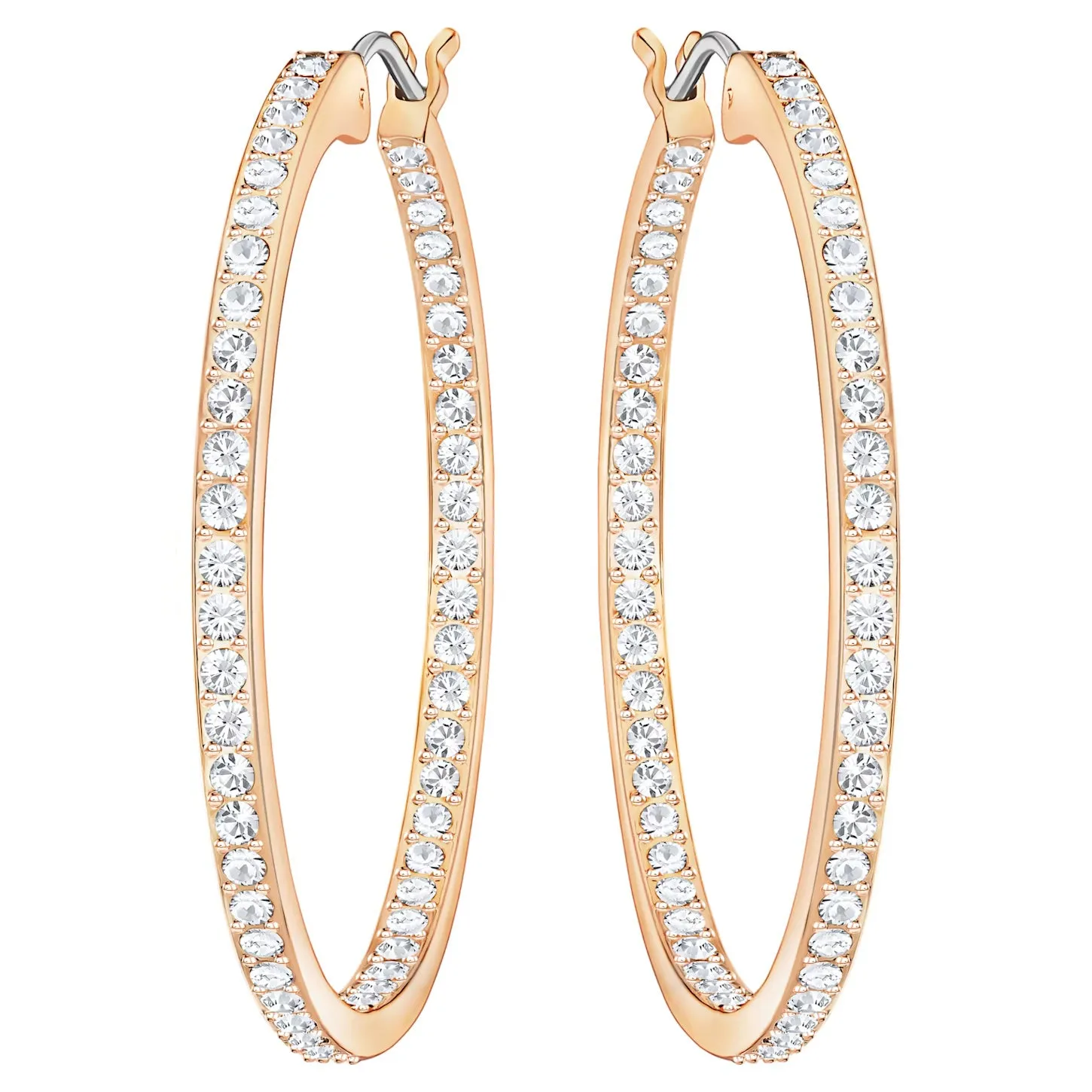 Swarovski Sommerset hoop earrings White, Rose gold-tone plated -5528459