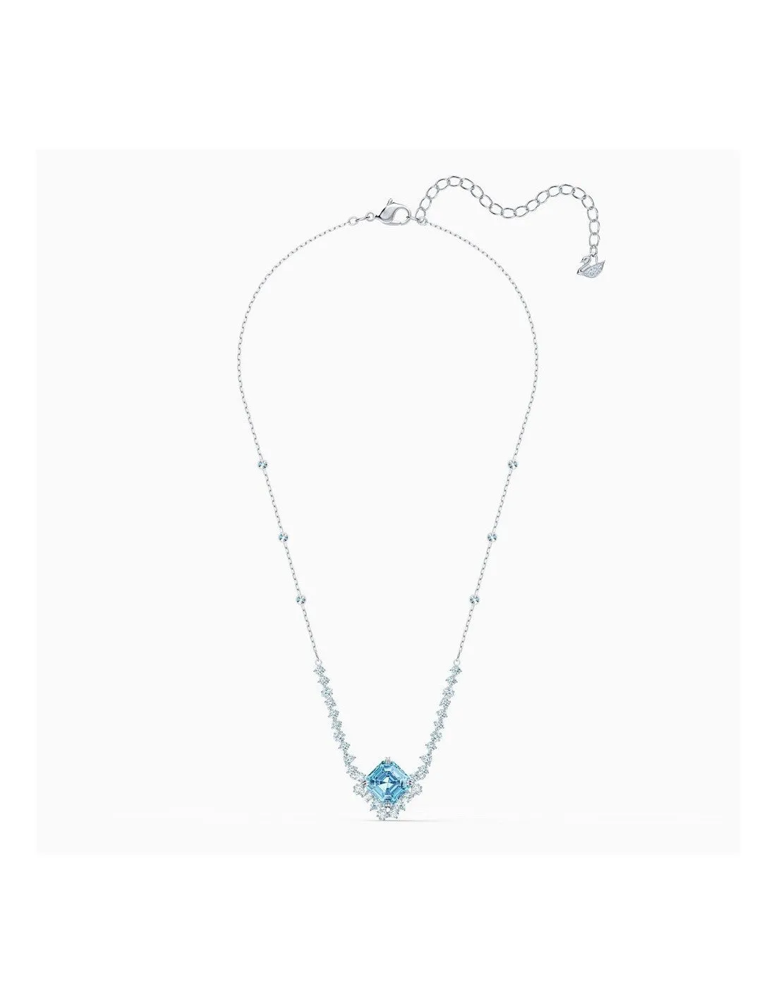 Swarovski Sparkling Necklace, Aqua, Rhodium plated -5524137