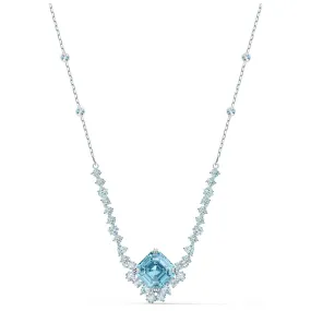 Swarovski Sparkling Necklace, Aqua, Rhodium plated -5524137