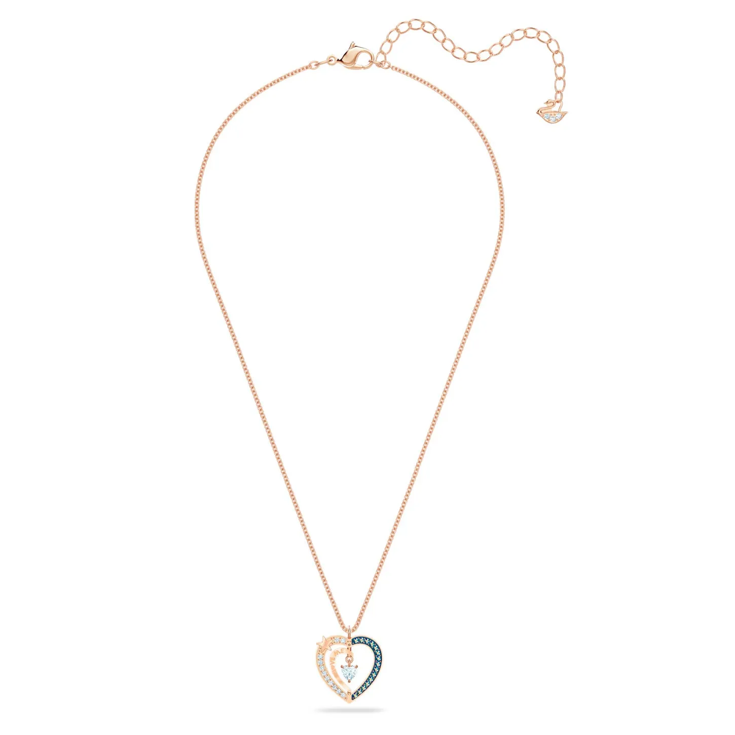 Swarovski Starry Night Necklace Heart, Blue, Rose gold-tone - 5514670