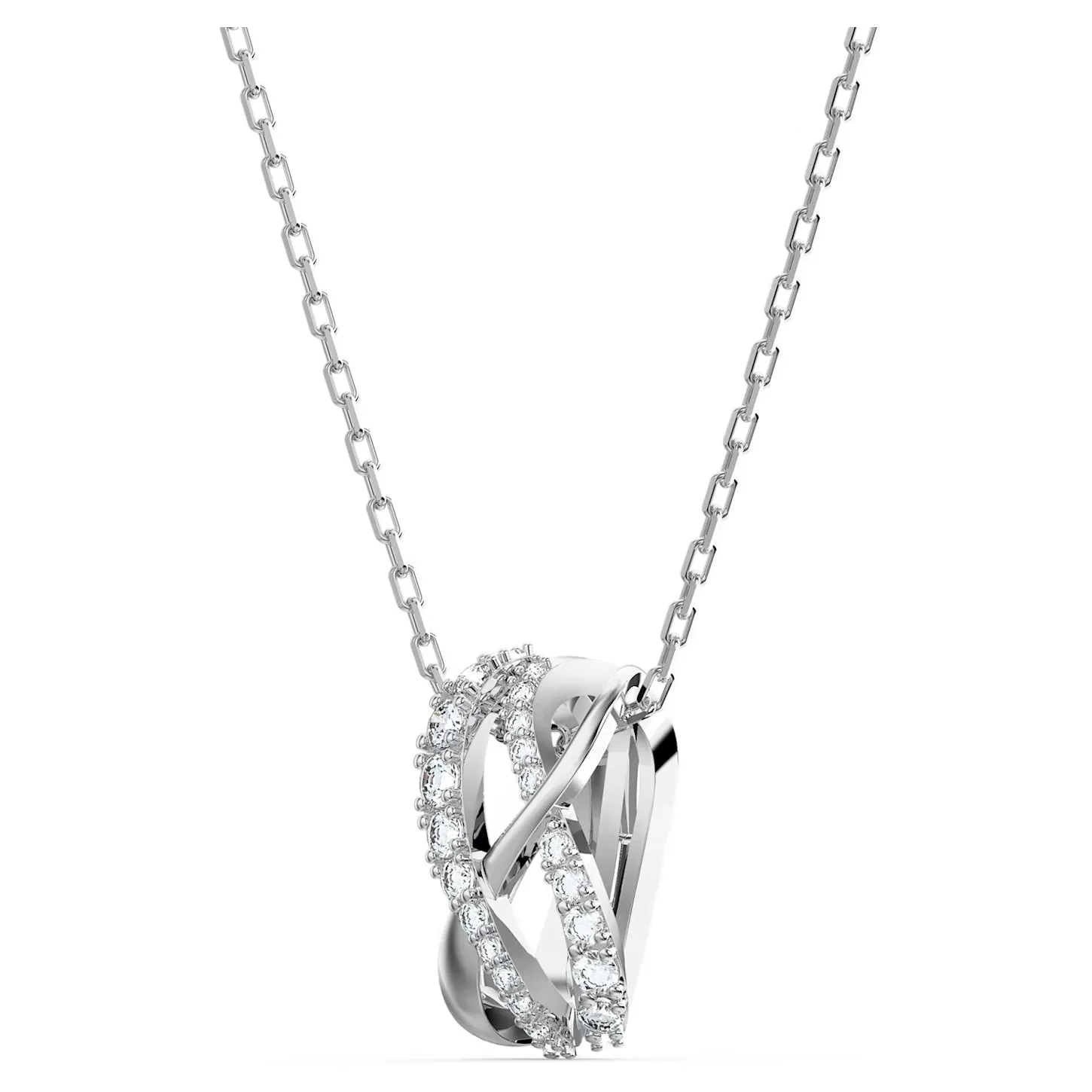 Swarovski TWIST PENDANT, White, Rhodium plated -5563906