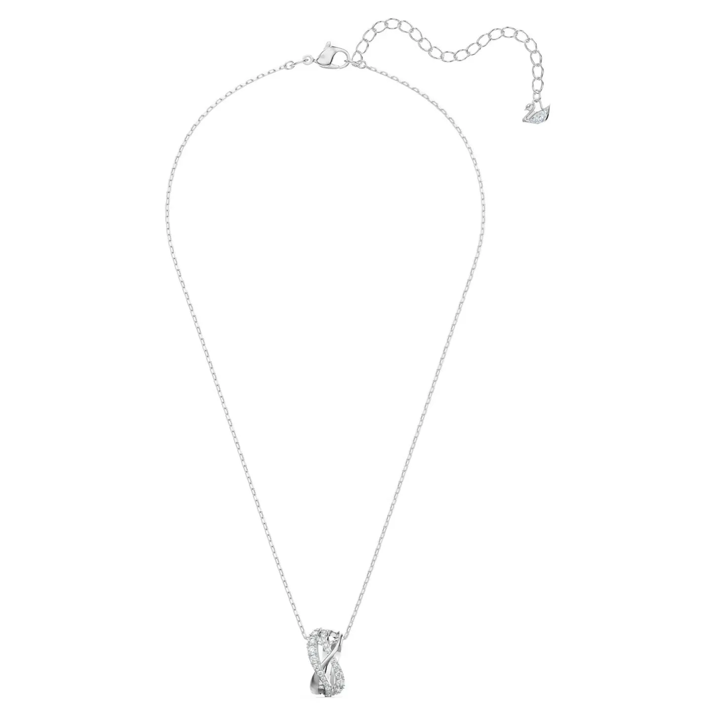 Swarovski TWIST PENDANT, White, Rhodium plated -5563906