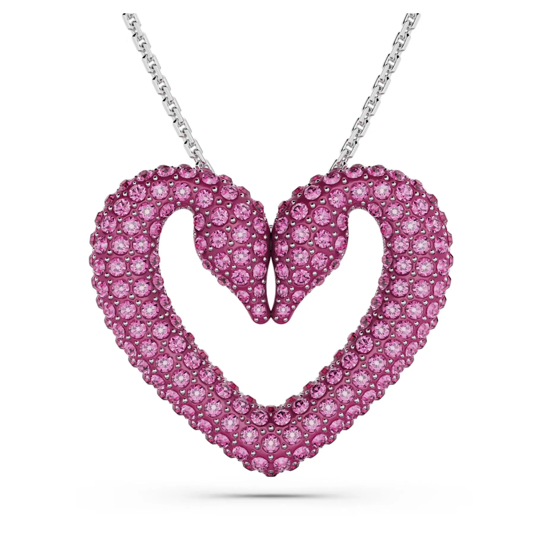 Swarovski Una pendant Heart, Large, Purple, Rhodium plated -5646571