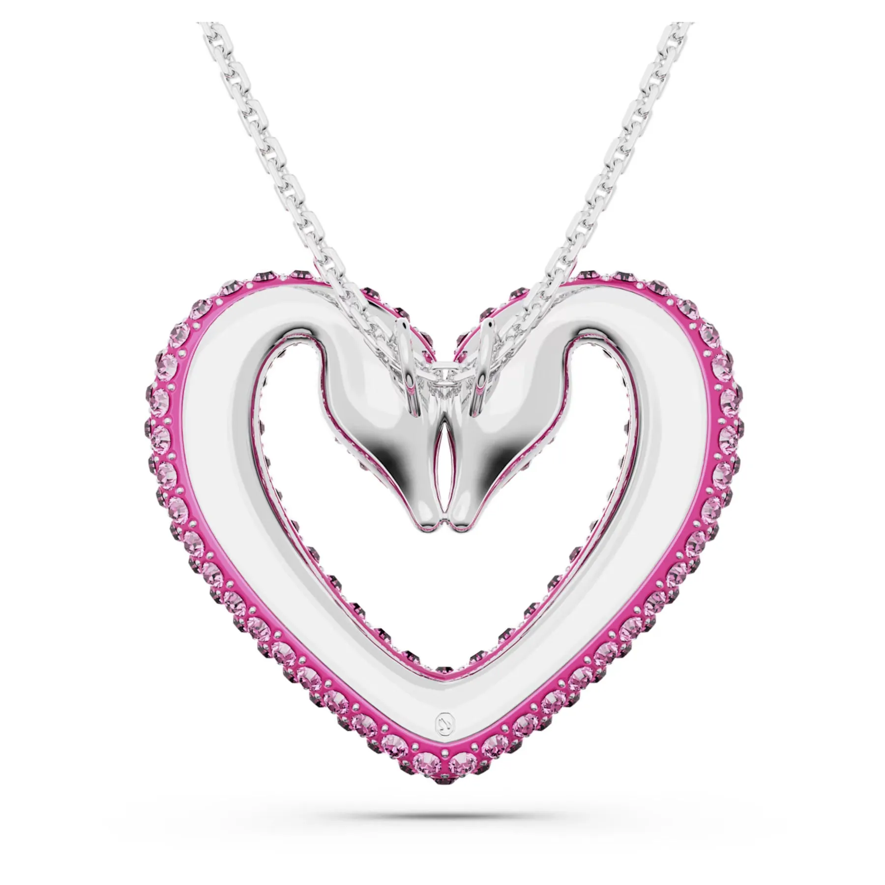 Swarovski Una pendant Heart, Large, Purple, Rhodium plated -5646571