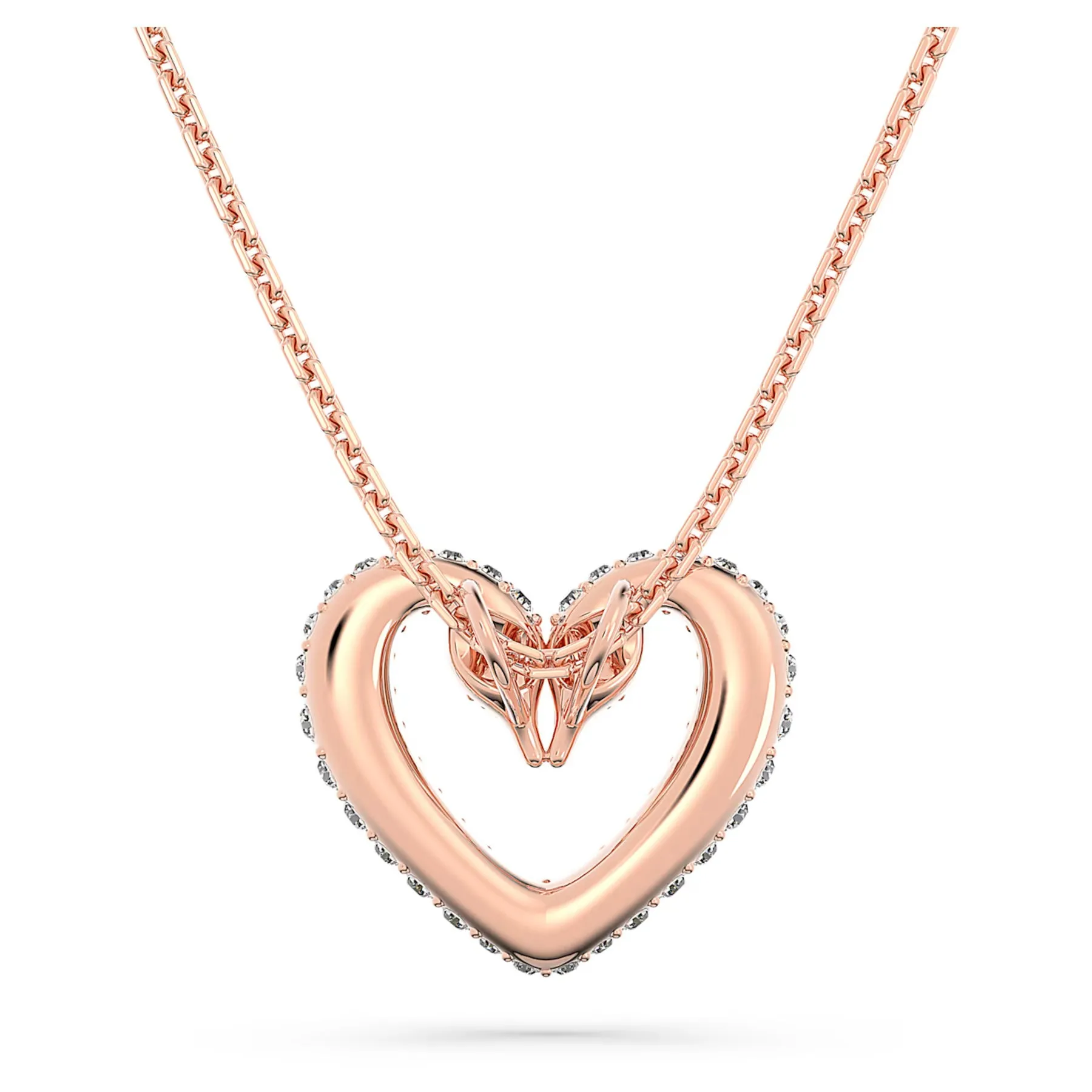 Swarovski Una pendant Heart, Medium, White, Rose gold-tone plated -5628657