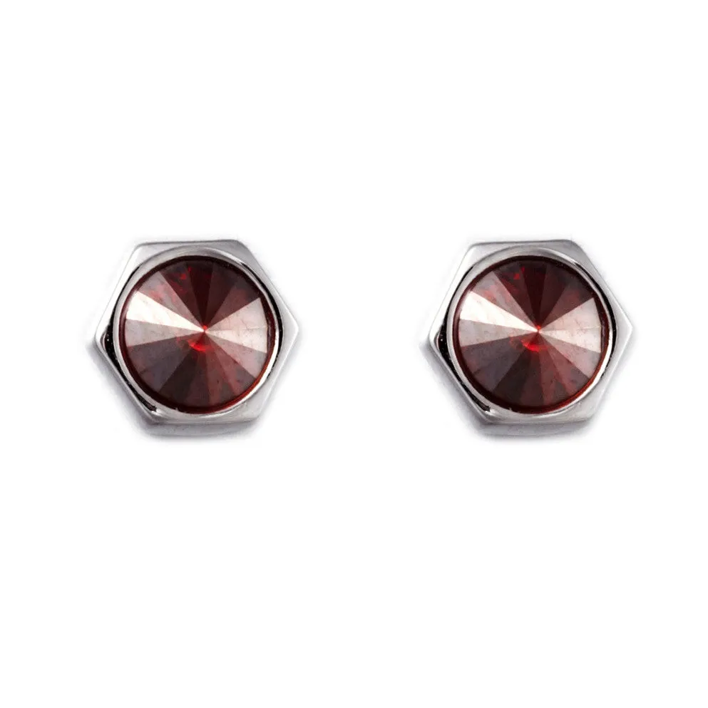 The cute little Burgundy crystal earring