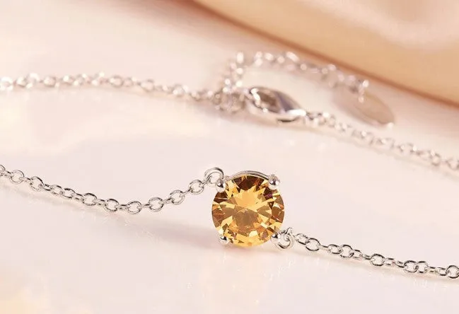 The cute little cetrine swarovski crystal bracelet