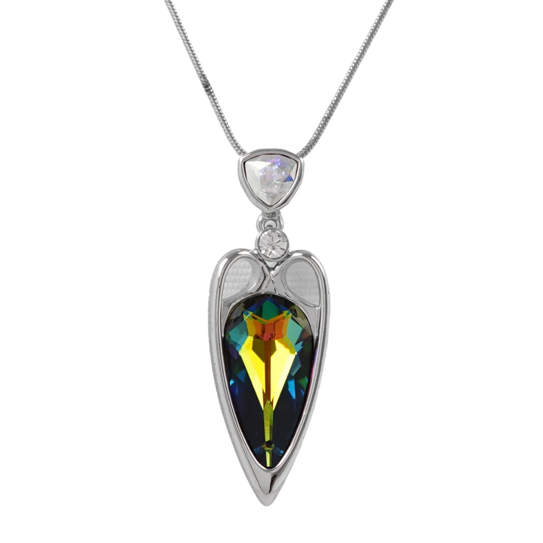 The Sharpen queen arrow Swarovski crystal platinum plated necklace