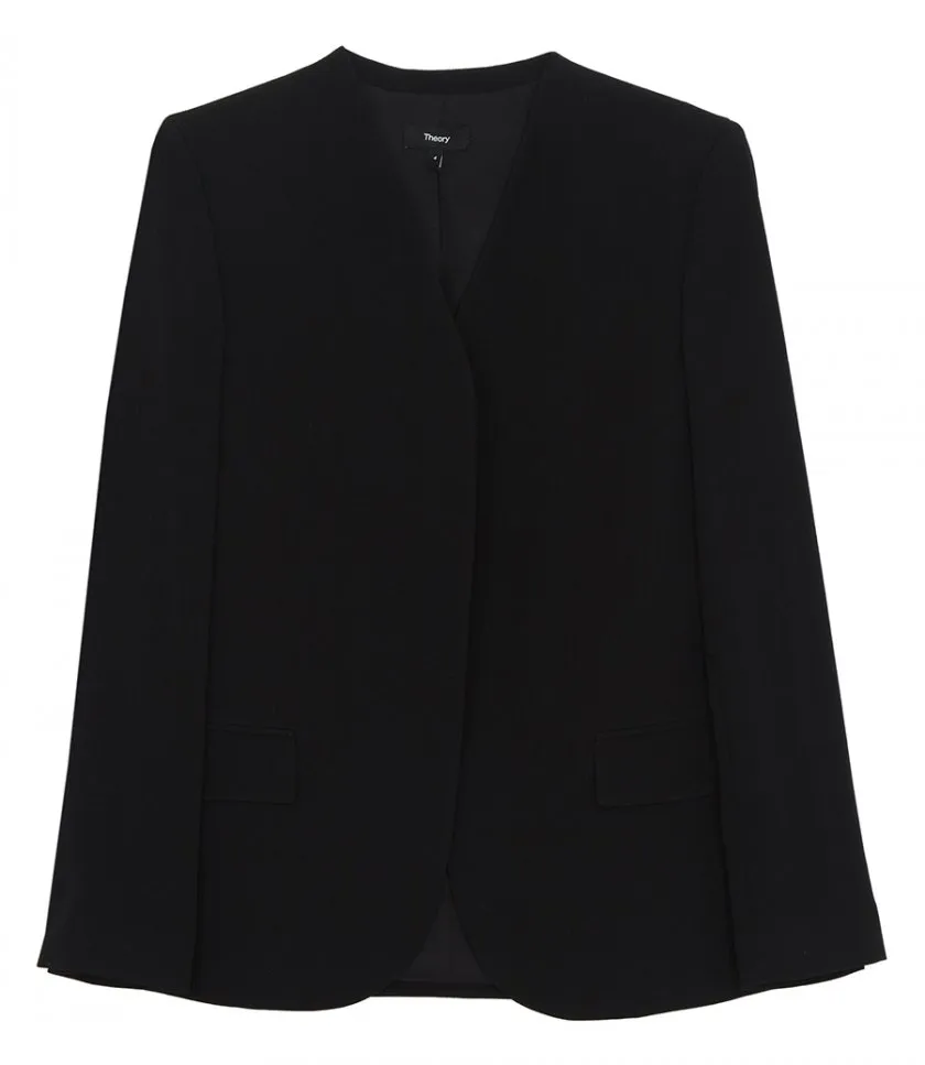 THEORYCOLLARLESS BLAZER IN GOOD WOOL