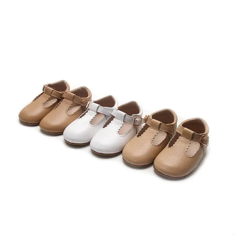 Toddler & Kids leather t-bar - Beige