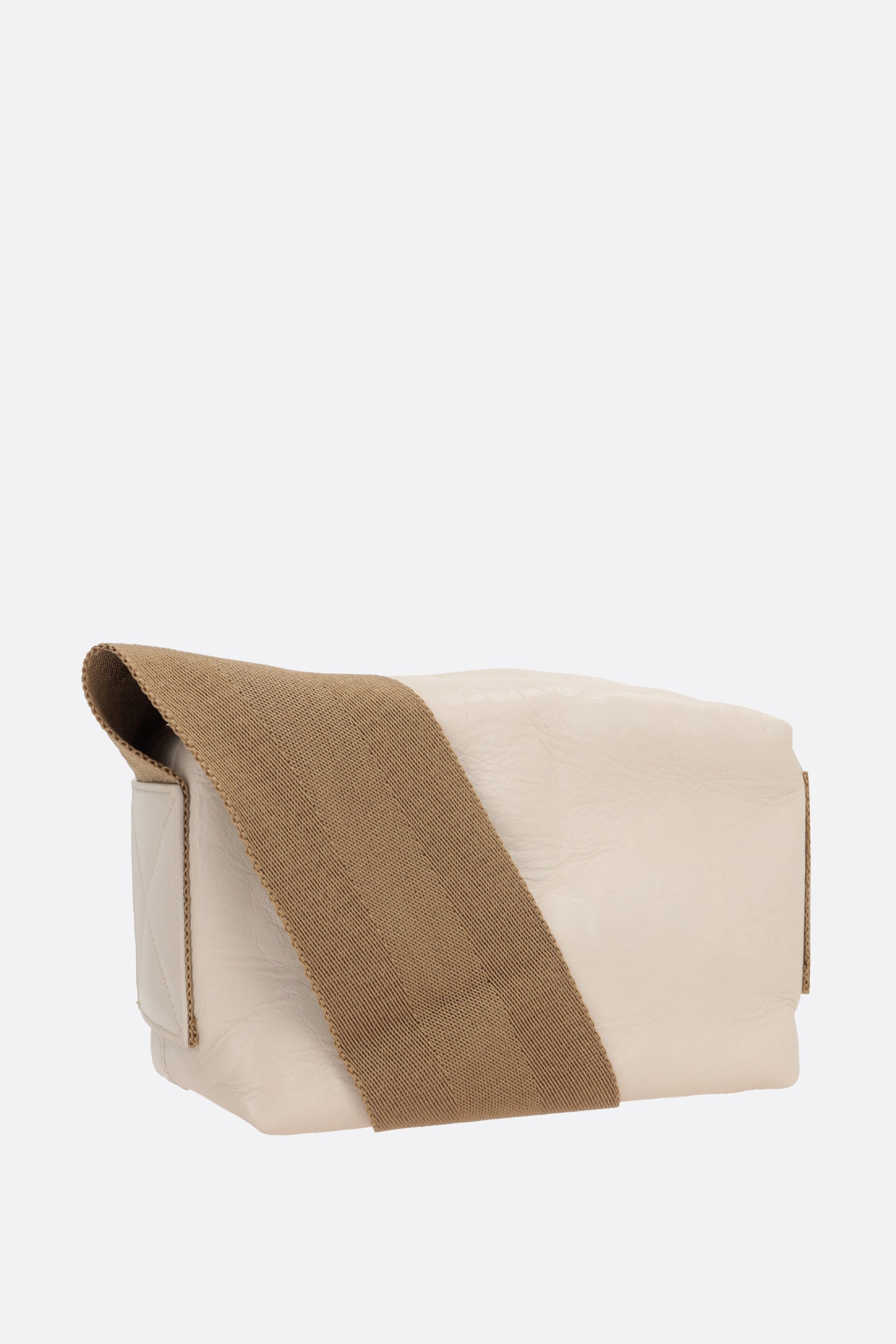 Tofu small craquelé leather crossbody bag