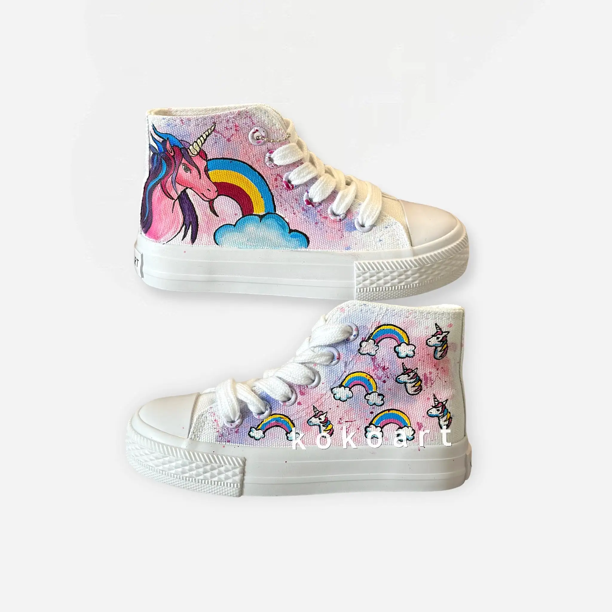 Unicorns and Rainbows Hand Painted Shoes