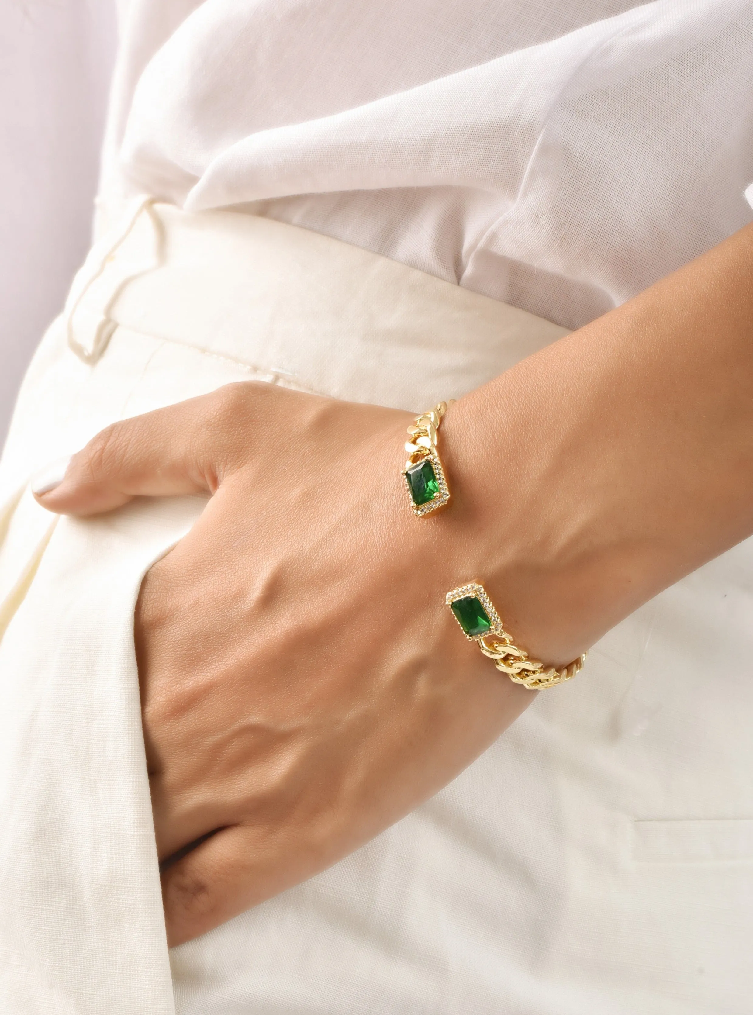 Vellore Emerald Cuff Bangle