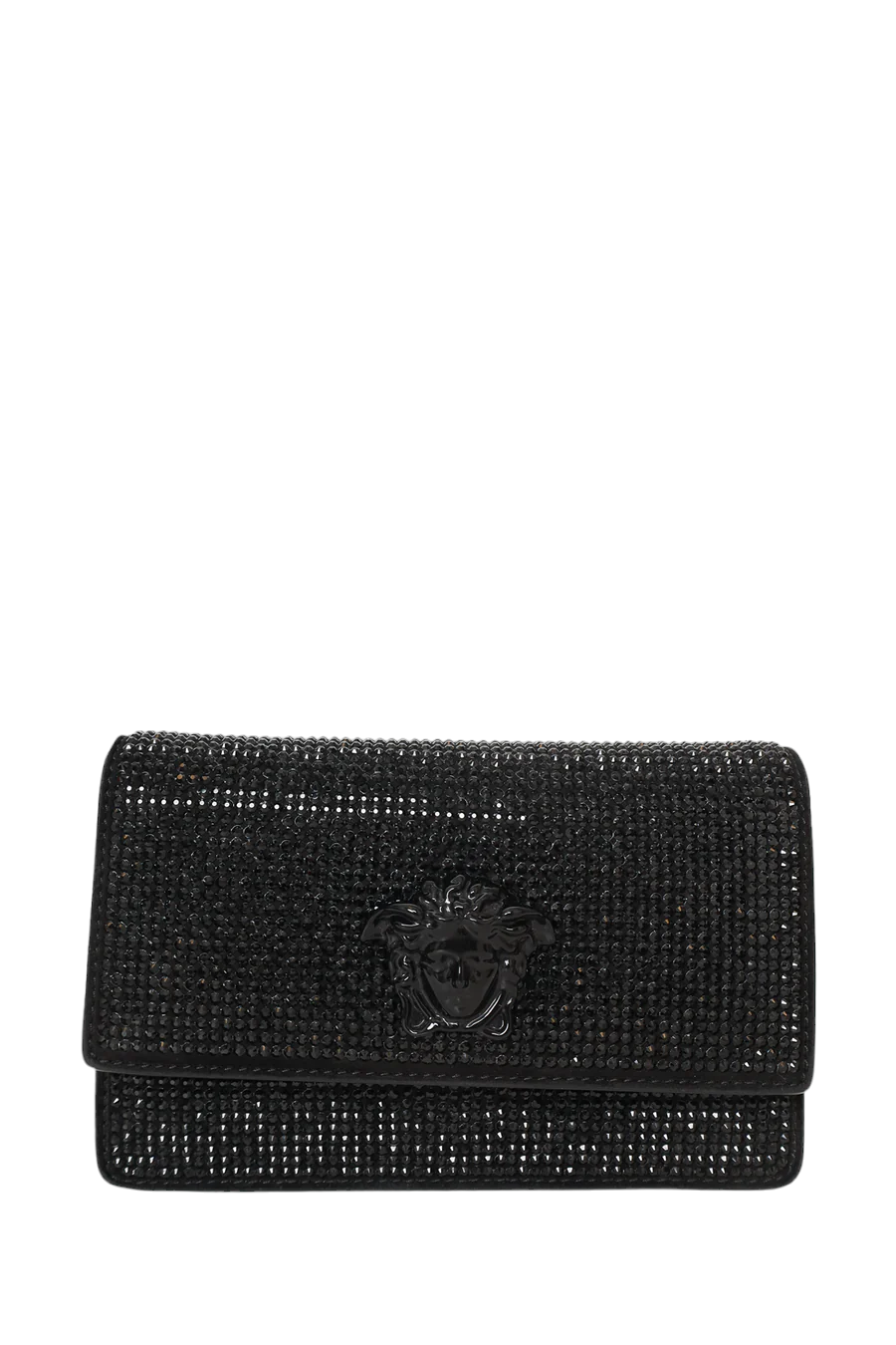 Versace Black Crystal Medusa 'Palazzo' Chain Crossbody