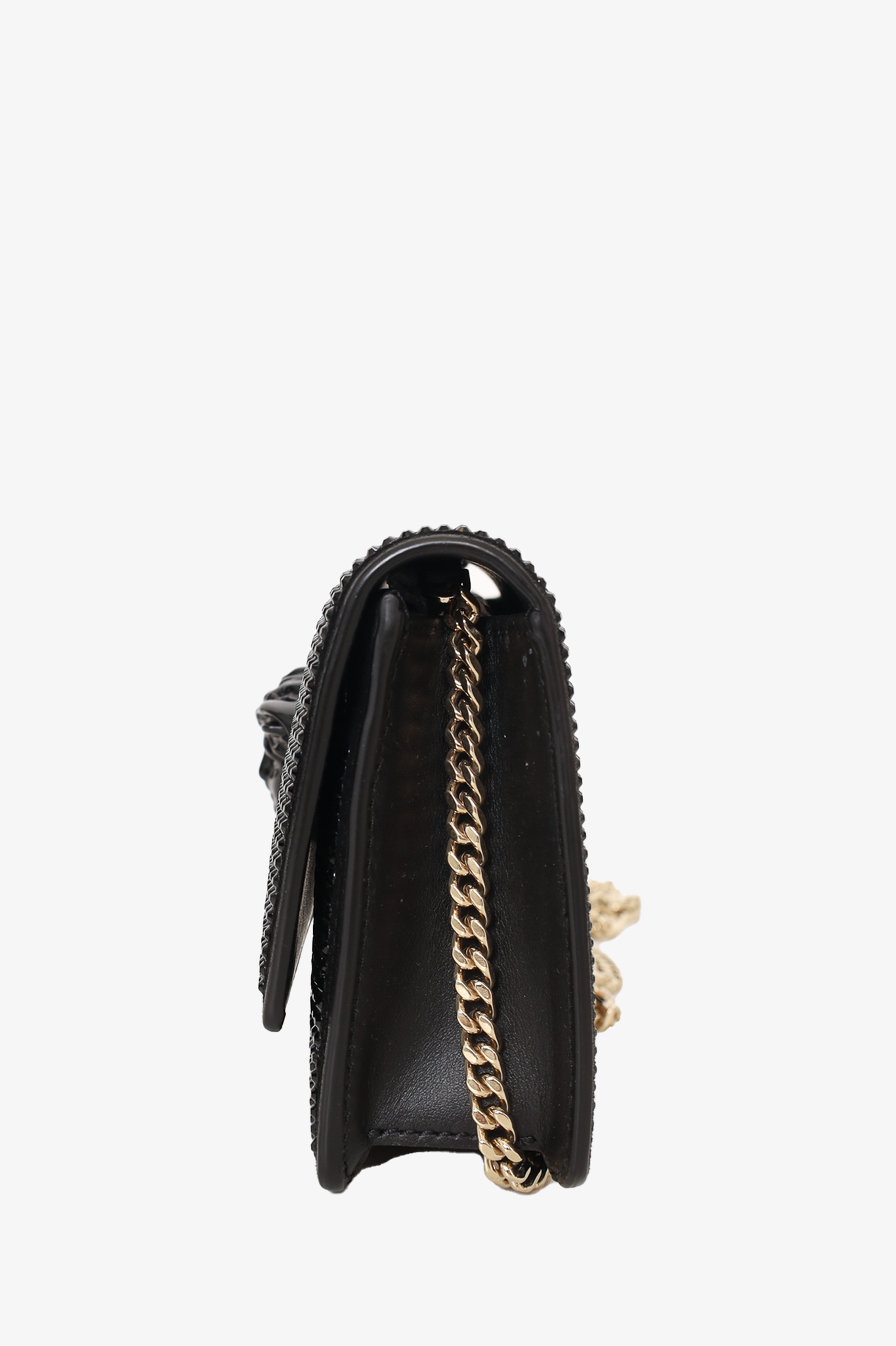 Versace Black Crystal Medusa 'Palazzo' Chain Crossbody