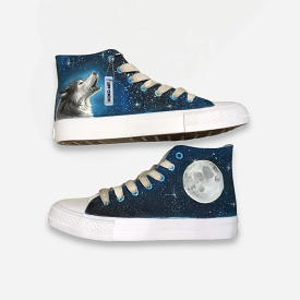 Wolf Hand Painted Shoes