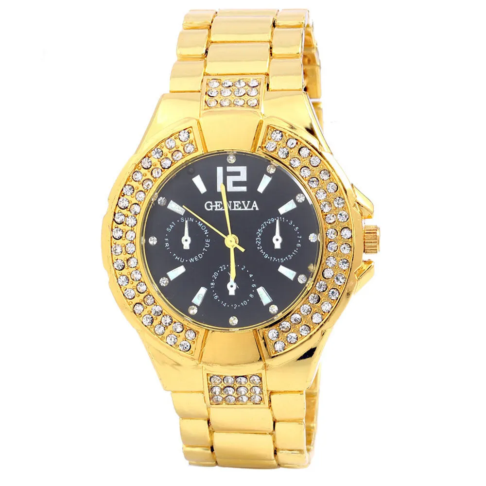 Women Watches Ladies Stainless Metal Band Dial Rhinestone Quartz Analog Wrist Luxury Watch Clock women Montre