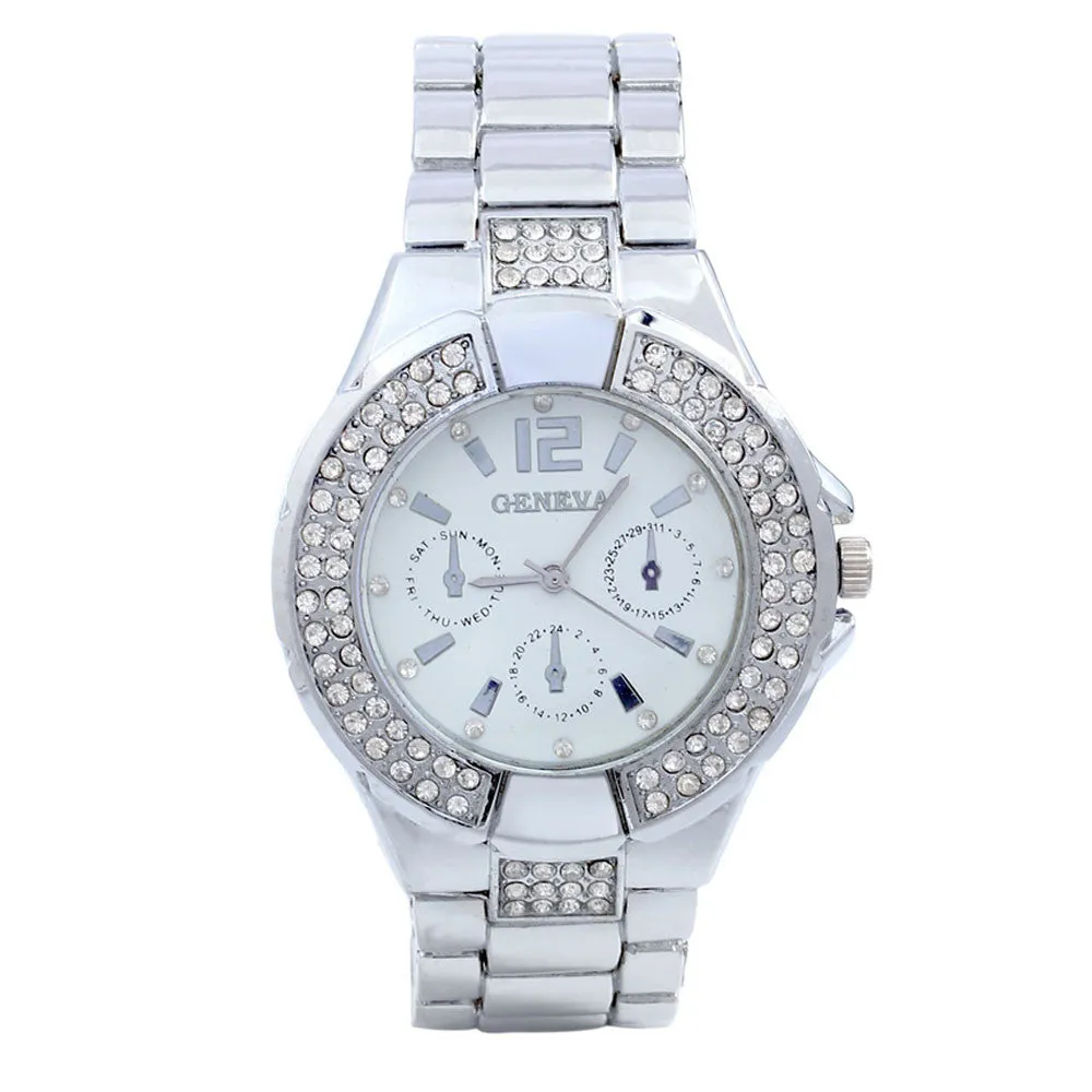 Women Watches Ladies Stainless Metal Band Dial Rhinestone Quartz Analog Wrist Luxury Watch Clock women Montre