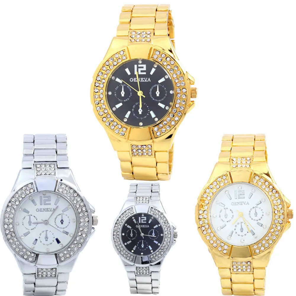 Women Watches Ladies Stainless Metal Band Dial Rhinestone Quartz Analog Wrist Luxury Watch Clock women Montre