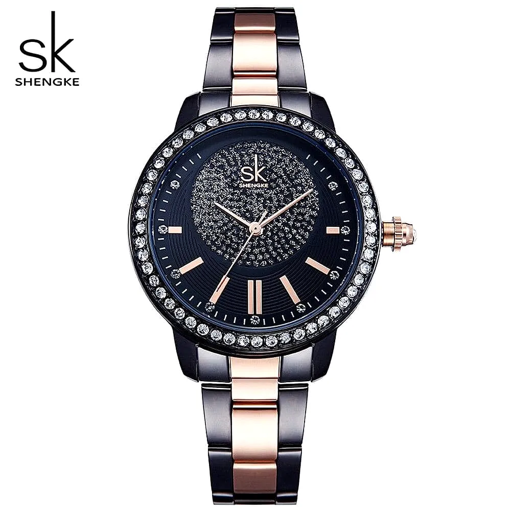 Women's Rose Gold Watch Crystal Dial Wrist Watches Quartz