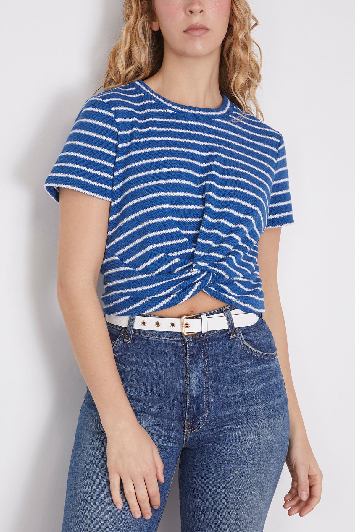 Zola Top in Medium Oxford Blue/Cream (TS)